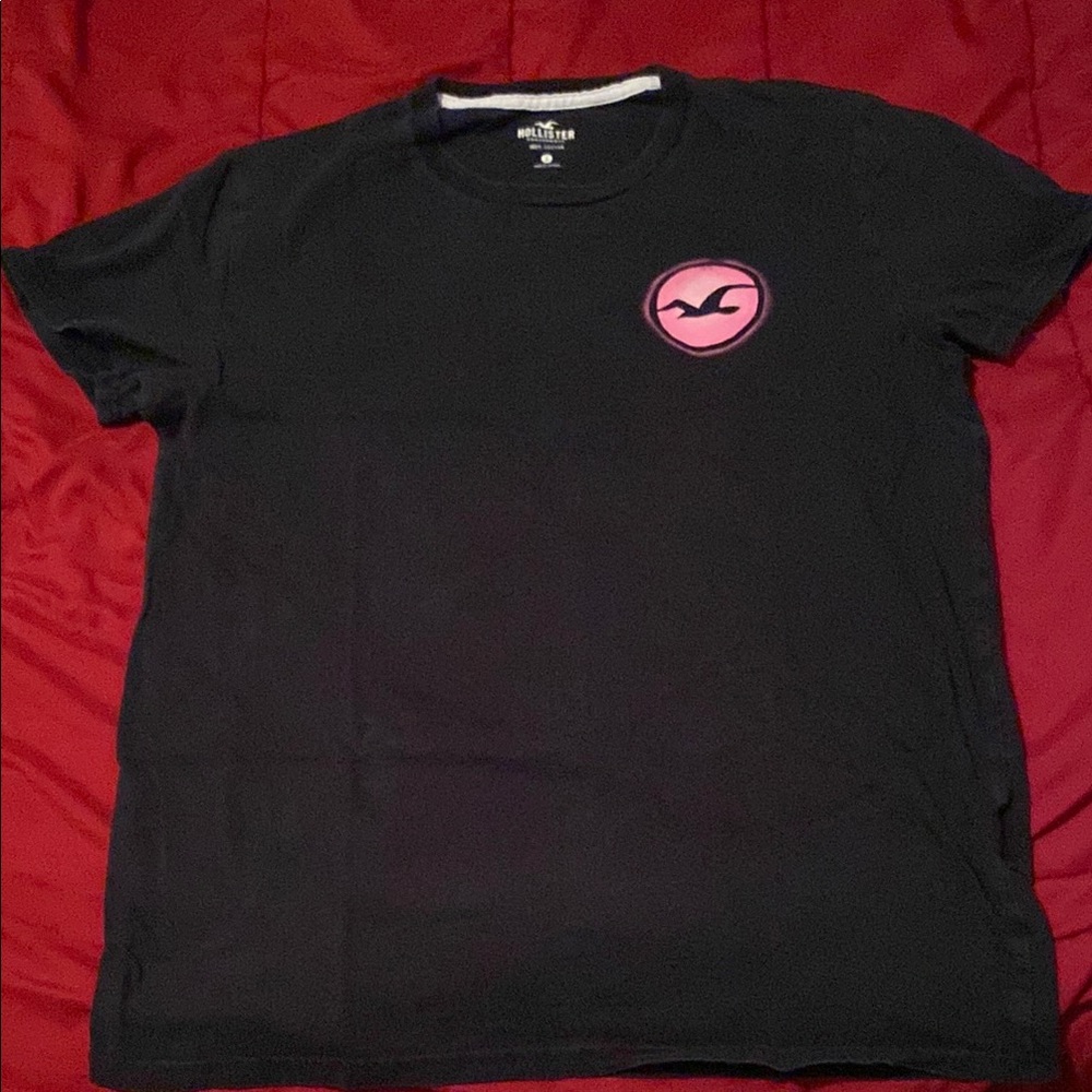 Black T-Shirt with Pink Logo